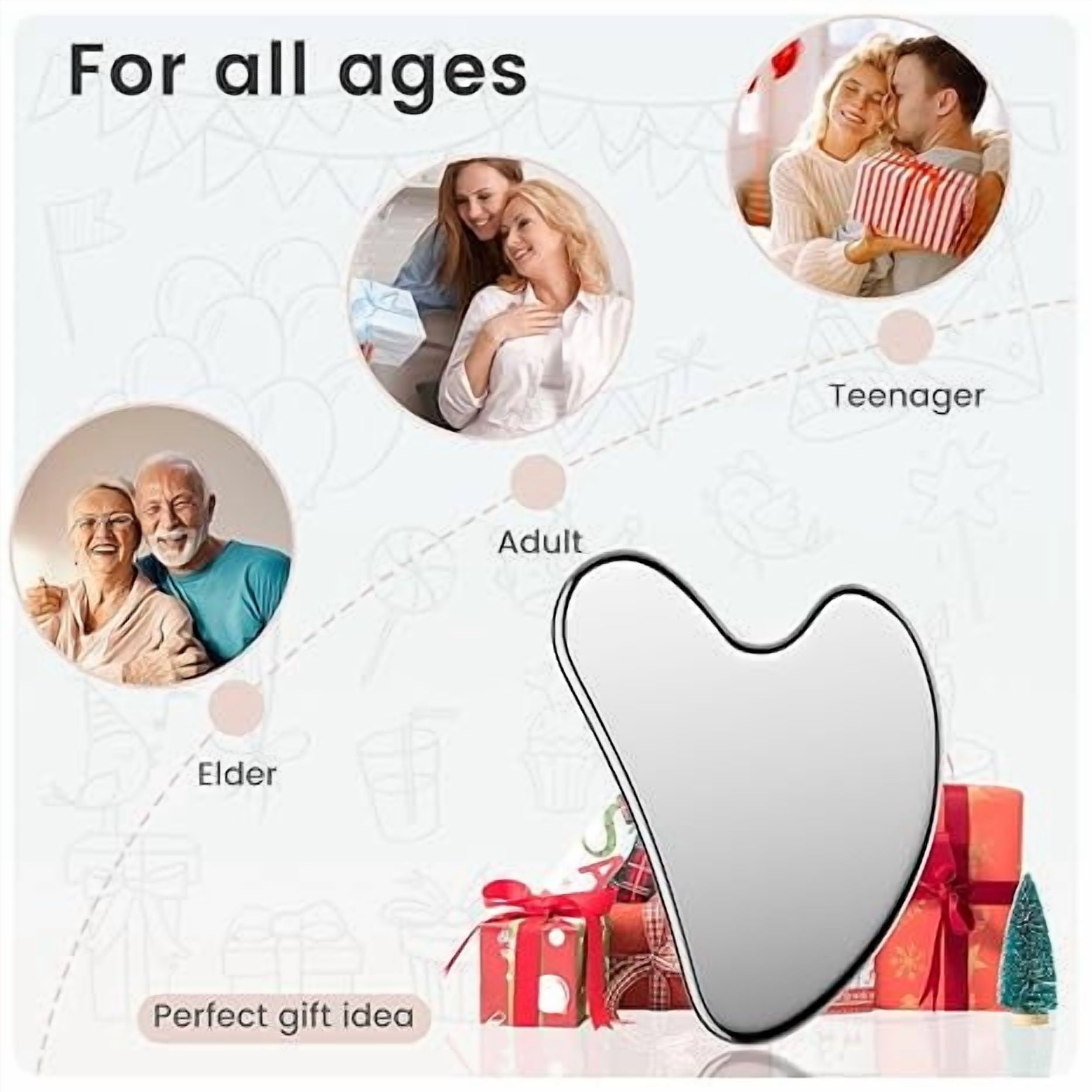 304 Stainless Steel Gua Sha Facial Tools 1 PC, Guasha Tool for Face or Body Massage, Massager Tool for Facial Care, Skin Care Tool for Body Treatment, Metal Gua Sha Beauty Essentials