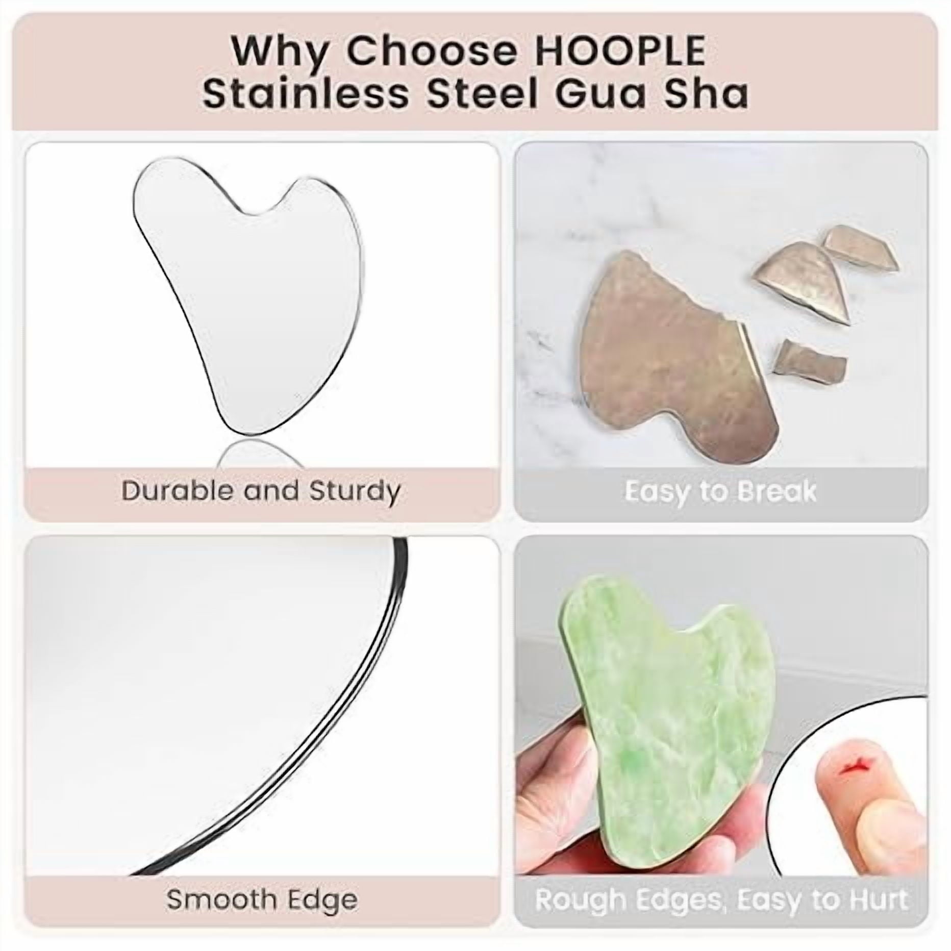 304 Stainless Steel Gua Sha Facial Tools 1 PC, Guasha Tool for Face or Body Massage, Massager Tool for Facial Care, Skin Care Tool for Body Treatment, Metal Gua Sha Beauty Essentials