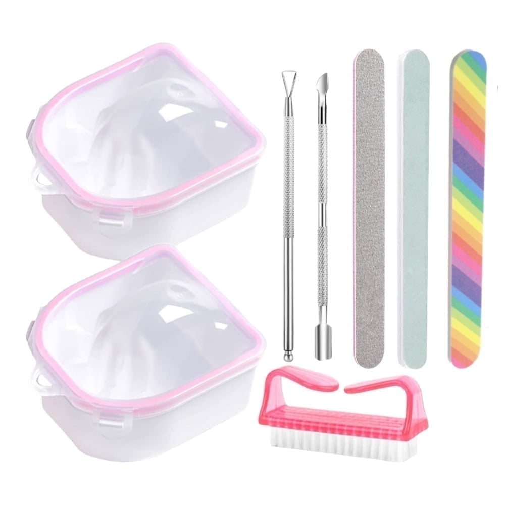 ODDPC 2Pack Nail Soaking Bowl Nail Soak Off Bowl Acrylic Gel Polish Remover Nail Art Spa Tool for Manicure