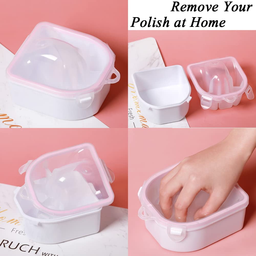 ODDPC 2Pack Nail Soaking Bowl Nail Soak Off Bowl Acrylic Gel Polish Remover Nail Art Spa Tool for Manicure