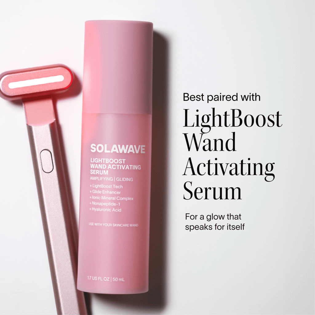 Solawave 4-in-1 Red Light Therapy Skincare Wand - Facial Massage, Galvanic Current, and Warmth - for Face & Neck - FDA Cleared